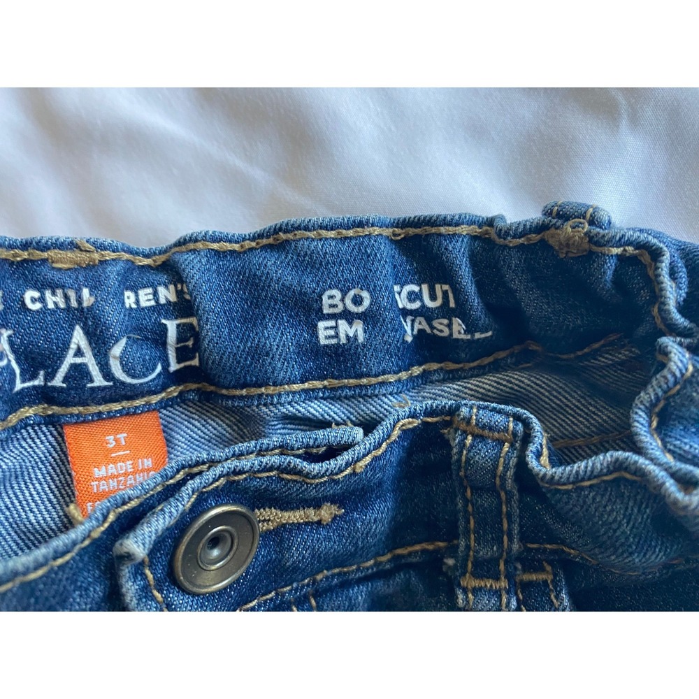 Childrens Place Boys Denim Bootcut Jeans Size 3T Blue Adjustable Waist - Picture 4 of 12
